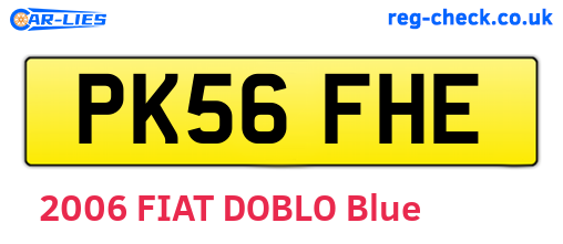 PK56FHE are the vehicle registration plates.