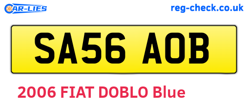 SA56AOB are the vehicle registration plates.