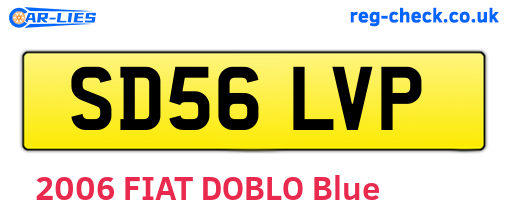 SD56LVP are the vehicle registration plates.
