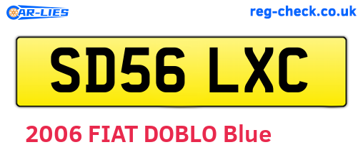 SD56LXC are the vehicle registration plates.
