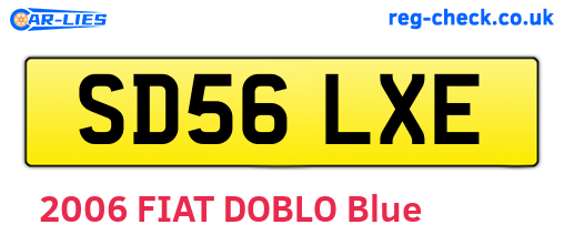 SD56LXE are the vehicle registration plates.