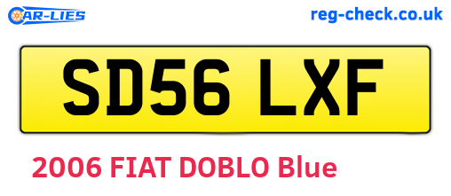 SD56LXF are the vehicle registration plates.