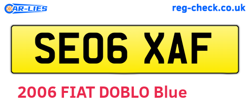 SE06XAF are the vehicle registration plates.