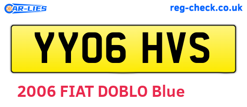 YY06HVS are the vehicle registration plates.