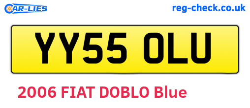 YY55OLU are the vehicle registration plates.