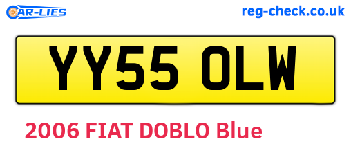 YY55OLW are the vehicle registration plates.