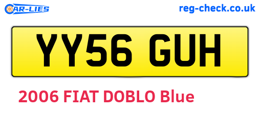 YY56GUH are the vehicle registration plates.
