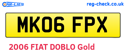 MK06FPX are the vehicle registration plates.