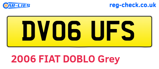 DV06UFS are the vehicle registration plates.