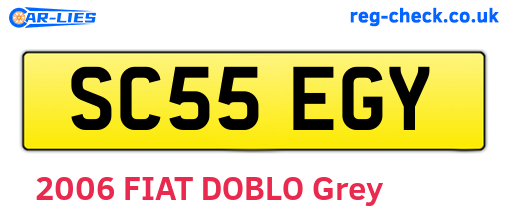 SC55EGY are the vehicle registration plates.