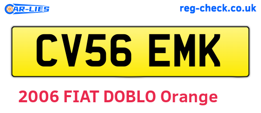 CV56EMK are the vehicle registration plates.
