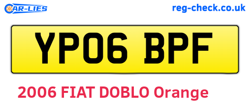 YP06BPF are the vehicle registration plates.