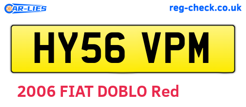 HY56VPM are the vehicle registration plates.