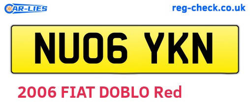 NU06YKN are the vehicle registration plates.