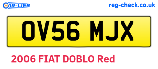 OV56MJX are the vehicle registration plates.