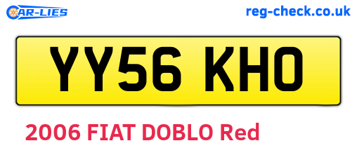 YY56KHO are the vehicle registration plates.