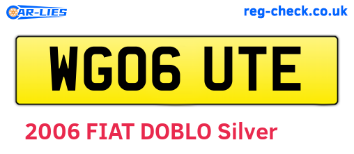 WG06UTE are the vehicle registration plates.