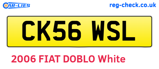 CK56WSL are the vehicle registration plates.