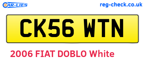 CK56WTN are the vehicle registration plates.