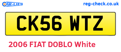 CK56WTZ are the vehicle registration plates.