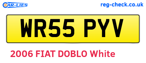 WR55PYV are the vehicle registration plates.