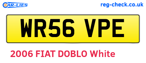 WR56VPE are the vehicle registration plates.