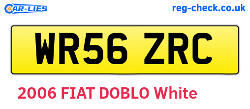 WR56ZRC are the vehicle registration plates.