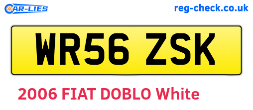 WR56ZSK are the vehicle registration plates.