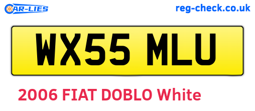 WX55MLU are the vehicle registration plates.