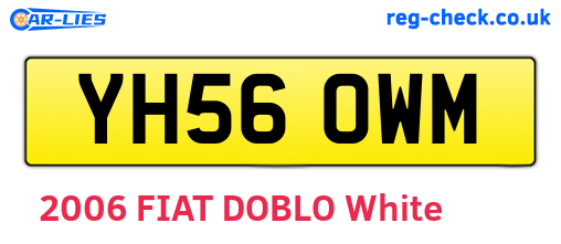 YH56OWM are the vehicle registration plates.