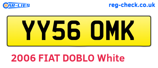 YY56OMK are the vehicle registration plates.