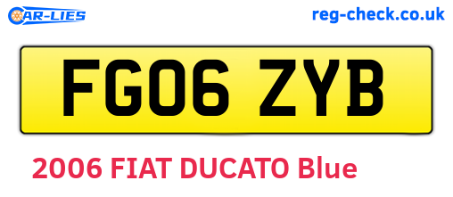 FG06ZYB are the vehicle registration plates.
