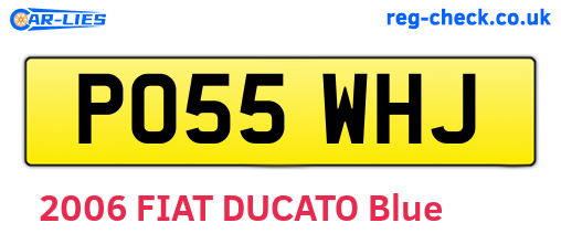 PO55WHJ are the vehicle registration plates.