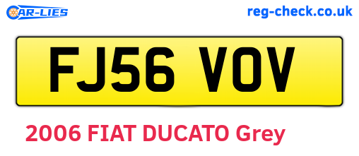 FJ56VOV are the vehicle registration plates.