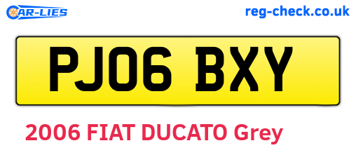 PJ06BXY are the vehicle registration plates.