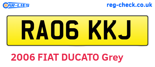 RA06KKJ are the vehicle registration plates.
