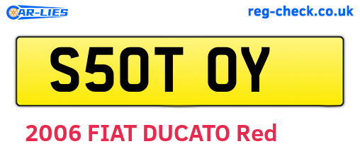 S50TOY are the vehicle registration plates.