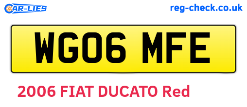 WG06MFE are the vehicle registration plates.