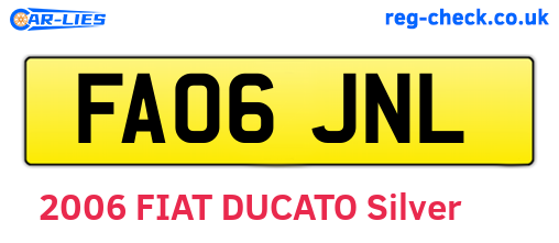 FA06JNL are the vehicle registration plates.