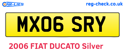 MX06SRY are the vehicle registration plates.