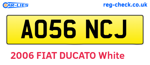 AO56NCJ are the vehicle registration plates.