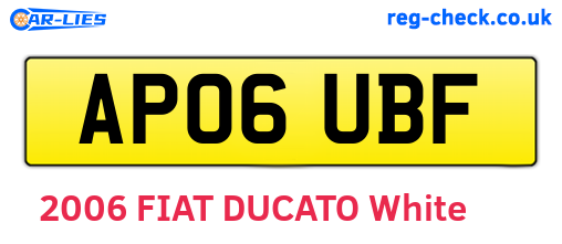AP06UBF are the vehicle registration plates.