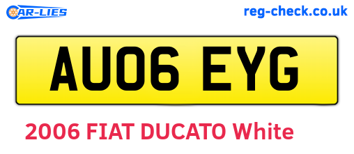 AU06EYG are the vehicle registration plates.
