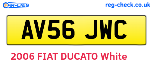 AV56JWC are the vehicle registration plates.