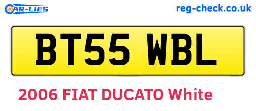 BT55WBL are the vehicle registration plates.