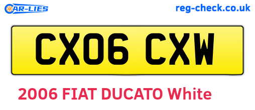 CX06CXW are the vehicle registration plates.