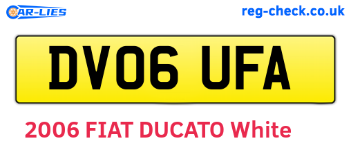 DV06UFA are the vehicle registration plates.