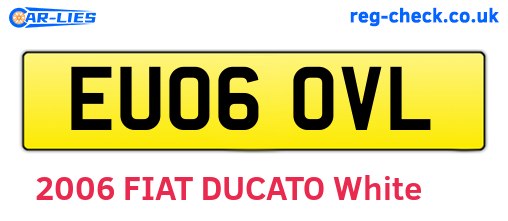 EU06OVL are the vehicle registration plates.