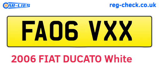 FA06VXX are the vehicle registration plates.