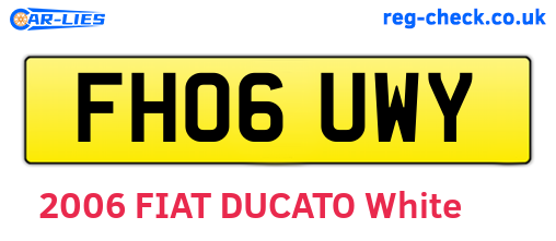 FH06UWY are the vehicle registration plates.